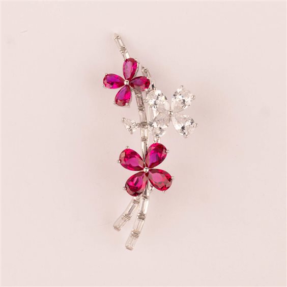 Brooch Ultima Edizione Woman in Silver SA00366-ROSSO - SA00366-ROSSO